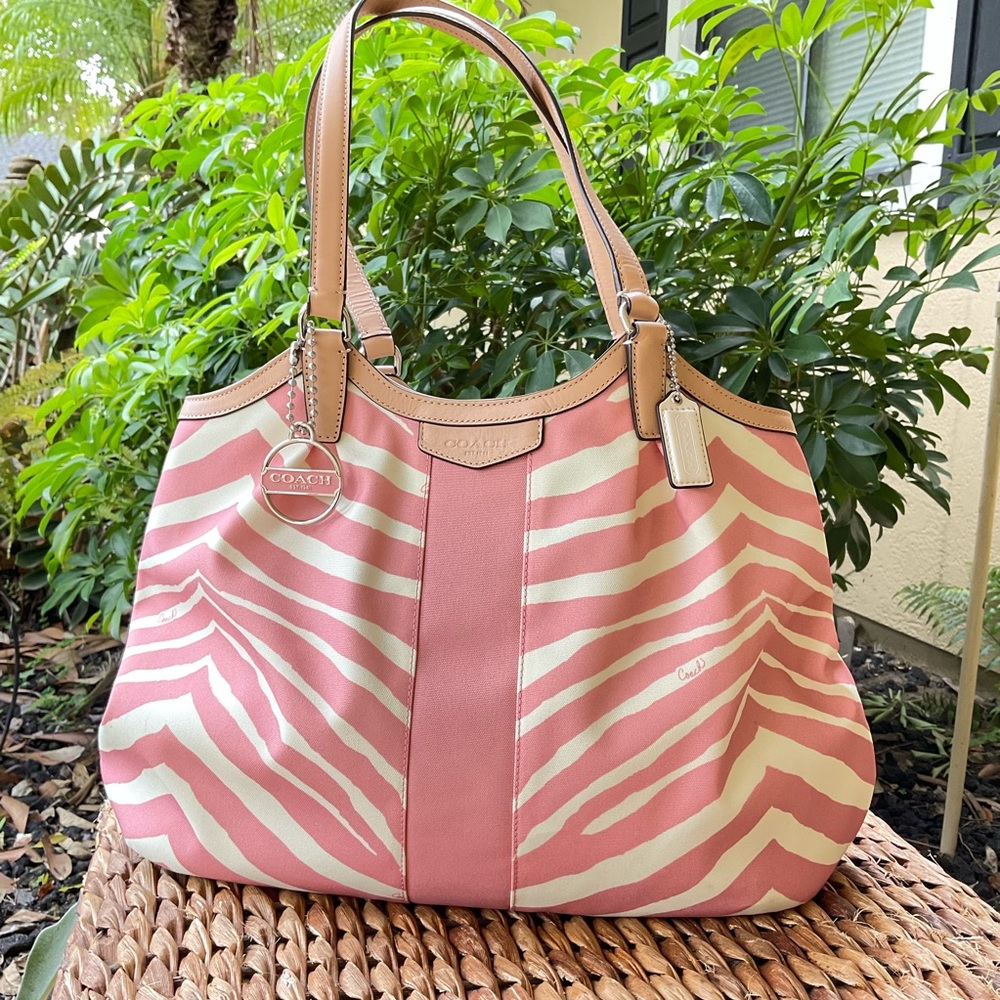 CLEARANCE SALE 🌸 Coach Devin Zebra Stripe Shoulder Bag F24022